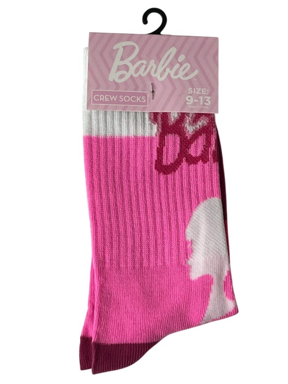 Barbie Logo Crew Socks Women's 9-13 Pink Novelty Character NWT